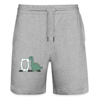 Lettre O - Short de jogging bio TRAINER Stanley/Stella unisexe - gris chiné - Devant - Nik (191cm) & Marisol (170cm)