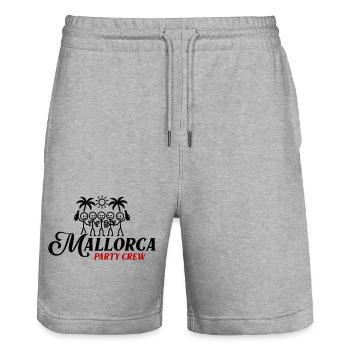 Mallorca Party Crew - Short de jogging bio TRAINER Stanley/Stella unisexe - gris chiné - Devant - Nik (191cm) & Marisol (170cm)
