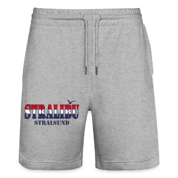 STRALIBU - Stanley/Stella Unisex Bio Joggingshorts Trainer  - Grau meliert - Vorne - Nik (191cm) & Marisol (170cm)