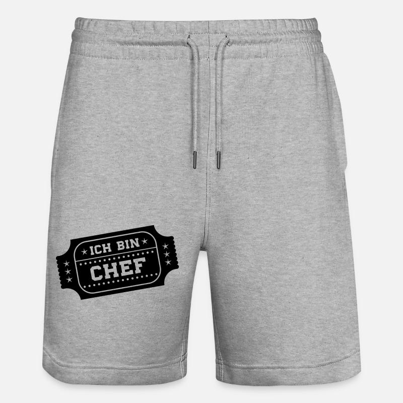 ich bin chef - Stanley/Stella Unisex Bio Joggingshorts Trainer  - Grau meliert