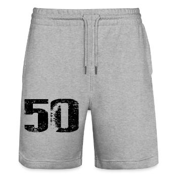 50 Number Leotard - Stanley/Stella Trainer Unisex Organic Jogging Shorts - heather grey - Front - Nik (191cm) & Marisol (170cm)