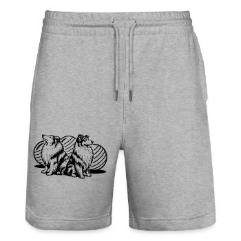 Treibball (einfärbbar) - Stanley/Stella Unisex Bio Joggingshorts Trainer  - Grau meliert - Vorne - Nik (191cm) & Marisol (170cm)