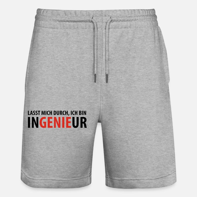 Lasst mich durch, ich bin Ingenieur - Stanley/Stella Unisex Bio Joggingshorts Trainer  - Grau meliert