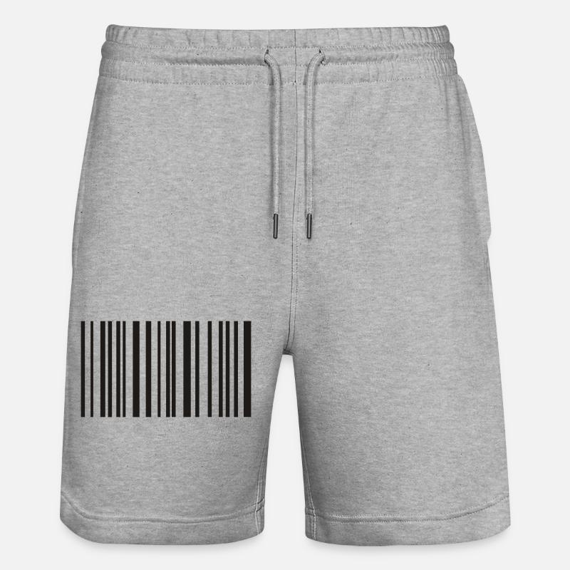 barcode - Stanley/Stella Trainer Unisex Organic Jogging Shorts - heather grey