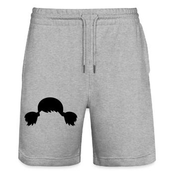 Le style des tresses de cheveux - Short de jogging bio TRAINER Stanley/Stella unisexe - gris chiné - Devant - Nik (191cm) & Marisol (170cm)