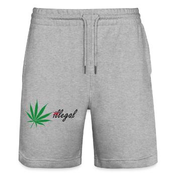 (il)legal Cannabis legalize it - Stanley/Stella Trainer Unisex Organic Jogging Shorts - heather grey - Front - Nik (191cm) & Marisol (170cm)