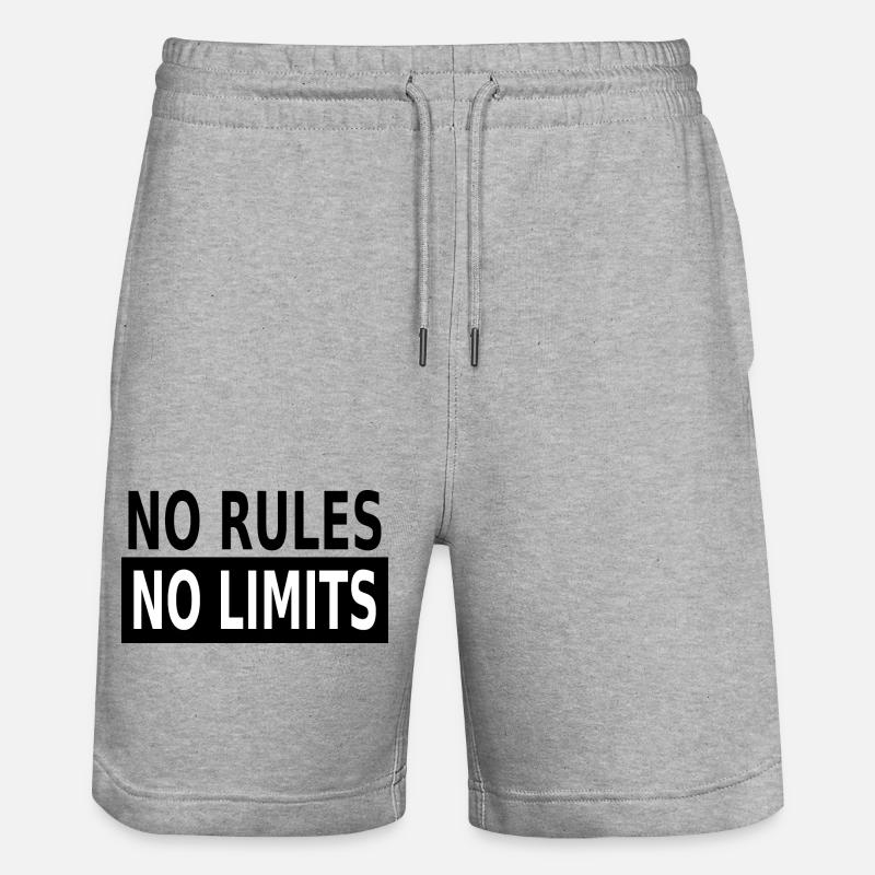 No Rules No Limits - Stanley/Stella Unisex Bio Joggingshorts Trainer  - Grau meliert