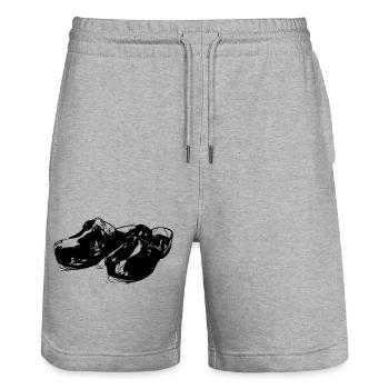 Wooden shoe Hölzler - Stanley/Stella Trainer Unisex Organic Jogging Shorts - heather grey - Front - Nik (191cm) & Marisol (170cm)