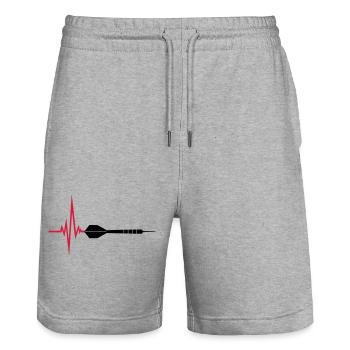 puls herzschlag frequenz logo text spielen darts v - Stanley/Stella Unisex Bio Joggingshorts Trainer  - Grau meliert - Vorne - Nik (191cm) & Marisol (170cm)