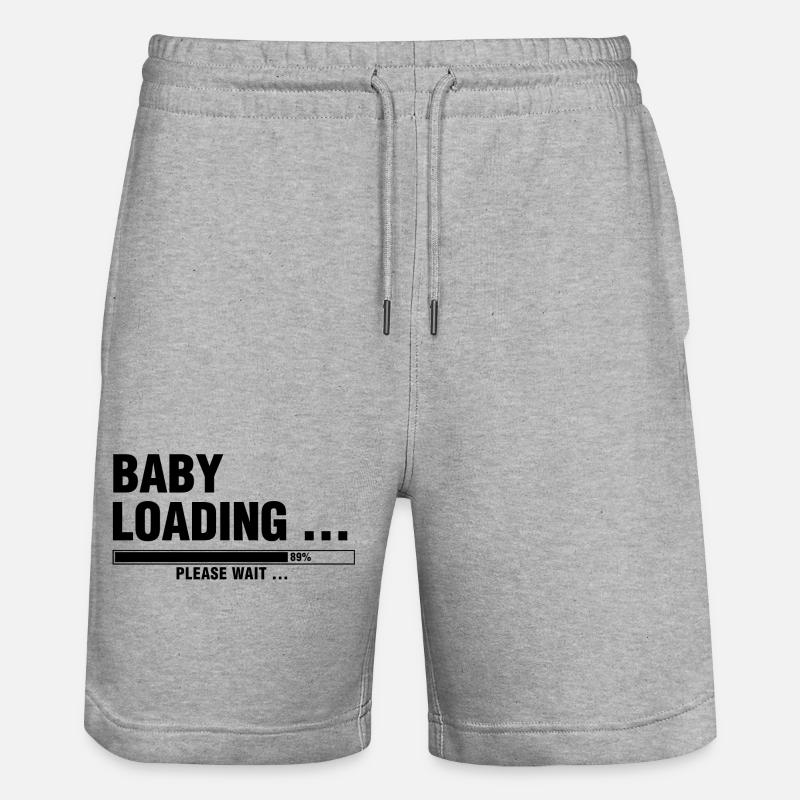 BABY LOADING... PLEASE WAIT ... - Short de jogging bio TRAINER Stanley/Stella unisexe - gris chiné