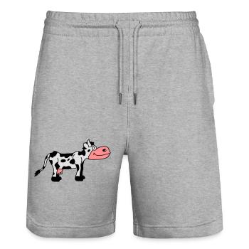 Cow Comic - Stanley/Stella Unisex Bio Joggingshorts Trainer  - Grau meliert - Vorne - Nik (191cm) & Marisol (170cm)