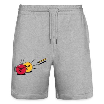 billard - Stanley/Stella Unisex Bio Joggingshorts Trainer  - Grau meliert - Vorne - Nik (191cm) & Marisol (170cm)