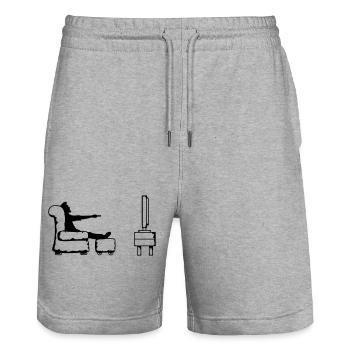 Bascule télécommande écran plat - Short de jogging bio TRAINER Stanley/Stella unisexe - gris chiné - Devant - Nik (191cm) & Marisol (170cm)