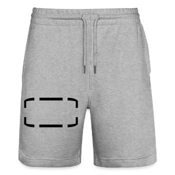 umrandung rahmen klammern text feld schreiben name - Stanley/Stella Unisex Bio Joggingshorts Trainer  - Grau meliert - Vorne - Nik (191cm) & Marisol (170cm)