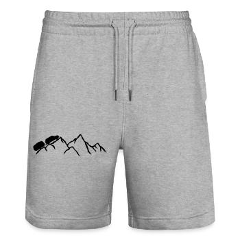 mountains mountains caravan silhouette gelaendewagen f - Stanley/Stella Trainer Unisex Organic Jogging Shorts - heather grey - Front - Nik (191cm) & Marisol (170cm)