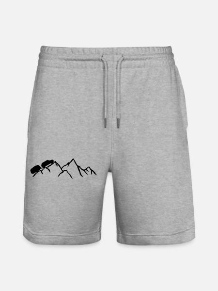 bjerge bjerge campingvogn silhuet gelaendewagen f - Stanley/Stella Trainer økologiske unisex joggingshorts - grå meleret