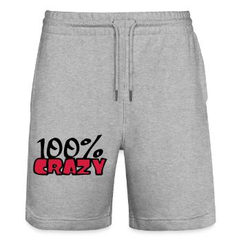 confus 100 cent pour cent texte de bande dessinée - Short de jogging bio TRAINER Stanley/Stella unisexe - gris chiné - Devant - Nik (191cm) & Marisol (170cm)