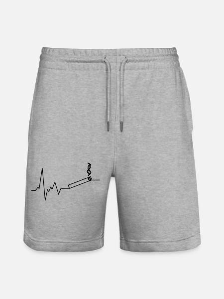 heartbeat smoking - Stanley/Stella Trainer Unisex Organic Jogging Shorts - heather grey