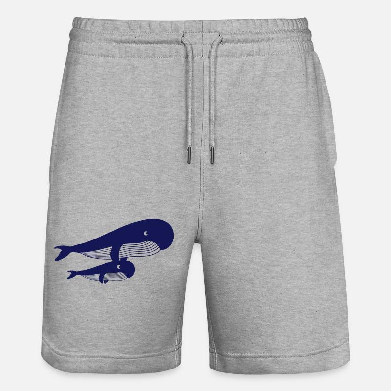 Conception de baleine bleue maman - Short de jogging bio TRAINER Stanley/Stella unisexe - gris chiné