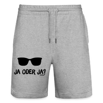 Ja oder Ja? - Stanley/Stella Unisex Bio Joggingshorts Trainer  - Grau meliert - Vorne - Nik (191cm) & Marisol (170cm)