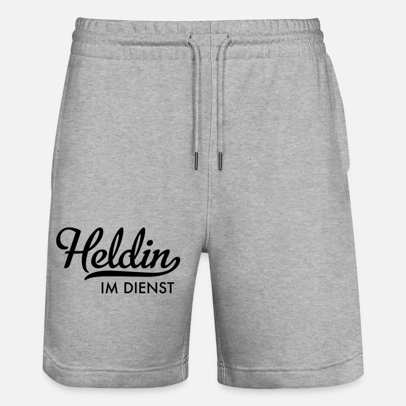 Heldin im Dienst - Stanley/Stella Unisex Bio Joggingshorts Trainer  - Grau meliert