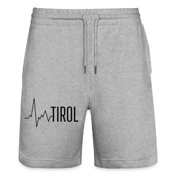 tyrol de battement de coeur - Short de jogging bio TRAINER Stanley/Stella unisexe - gris chiné - Devant - Nik (191cm) & Marisol (170cm)