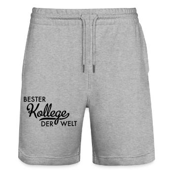 bester kollege - Stanley/Stella Unisex Bio Joggingshorts Trainer  - Grau meliert - Vorne - Nik (191cm) & Marisol (170cm)
