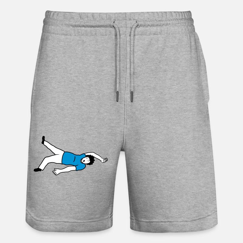 Ohnmächtiger Mann Design - Stanley/Stella Unisex Bio Joggingshorts Trainer  - Grau meliert
