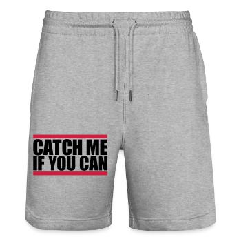 Rote Balken Catch - Stanley/Stella Unisex Bio Joggingshorts Trainer  - Grau meliert - Vorne - Nik (191cm) & Marisol (170cm)