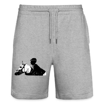 Pferd - Stanley/Stella Unisex Bio Joggingshorts Trainer  - Grau meliert - Vorne - Nik (191cm) & Marisol (170cm)