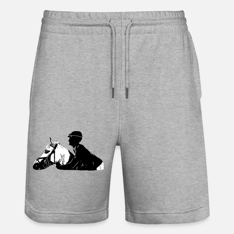 Pferd - Stanley/Stella Unisex Bio Joggingshorts Trainer  - Grau meliert