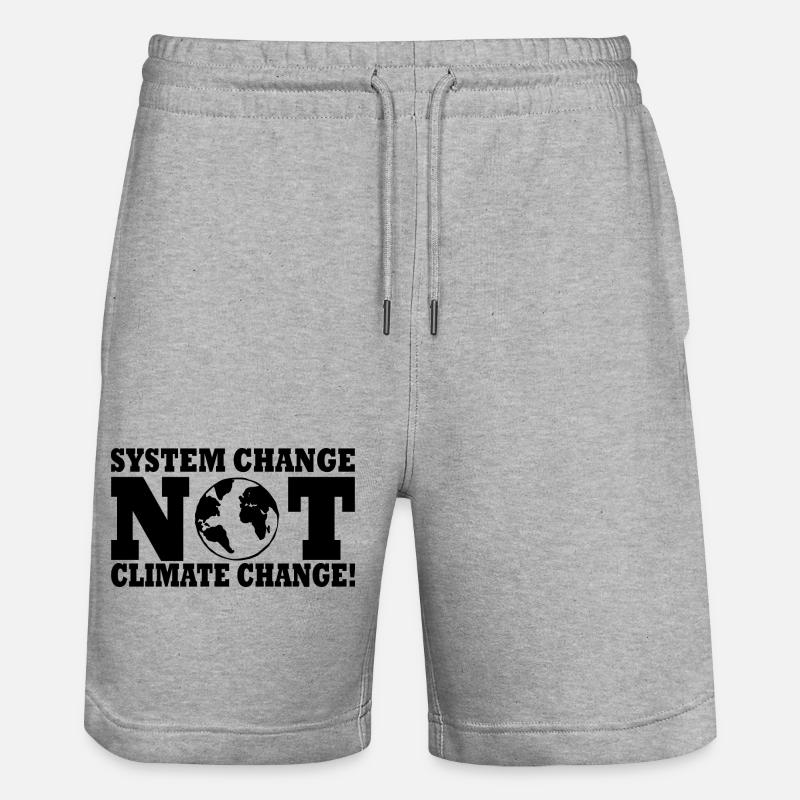 system change not climate change - Stanley/Stella Unisex Bio Joggingshorts Trainer  - Grau meliert