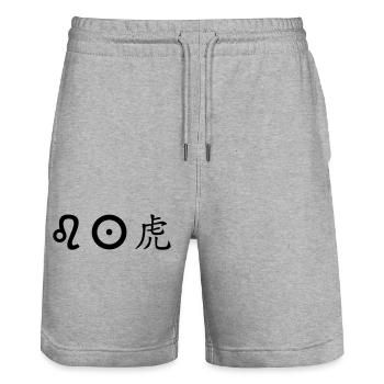 löwe sonne tiger - Stanley/Stella Unisex Bio Joggingshorts Trainer  - Grau meliert - Vorne - Nik (191cm) & Marisol (170cm)