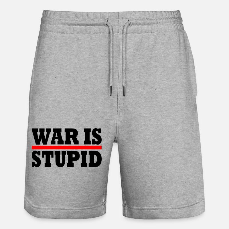War is stupid - Short de jogging bio TRAINER Stanley/Stella unisexe - gris chiné