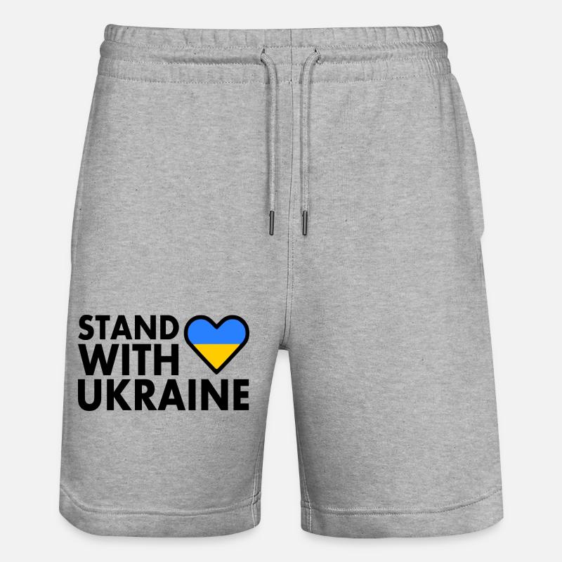 stand with ukraine - Stanley/Stella Unisex Bio Joggingshorts Trainer  - Grau meliert