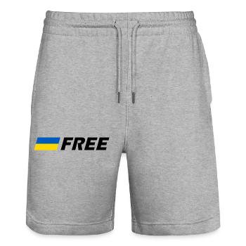 Free ukraine - Stanley/Stella Unisex Bio Joggingshorts Trainer  - Grau meliert - Vorne - Nik (191cm) & Marisol (170cm)