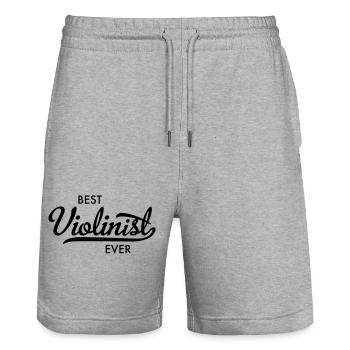 Violoniste - Short de jogging bio TRAINER Stanley/Stella unisexe - gris chiné - Devant - Nik (191cm) & Marisol (170cm)