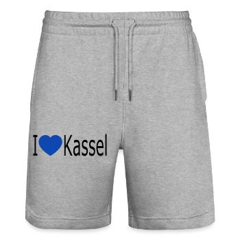 J’adore Kassel - Short de jogging bio TRAINER Stanley/Stella unisexe - gris chiné - Devant - Nik (191cm) & Marisol (170cm)