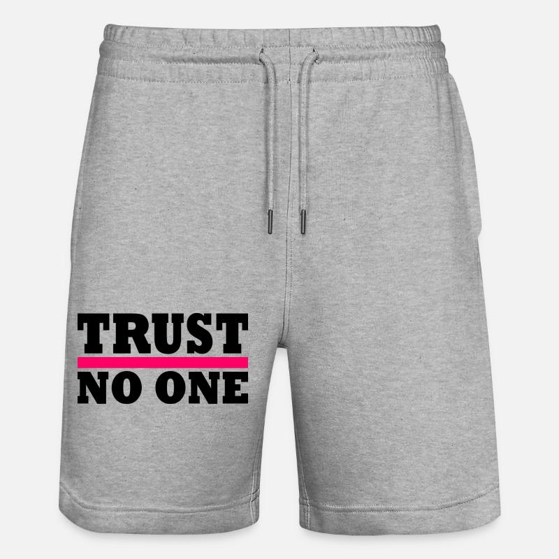 Trust no one - Short de jogging bio TRAINER Stanley/Stella unisexe - gris chiné