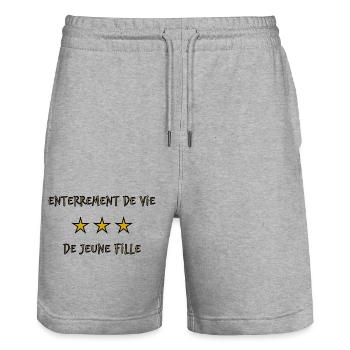 EVJF. JUST MARRIED. VIVE LES MARIES. EVJF. ETOILE - Short de jogging bio TRAINER Stanley/Stella unisexe - gris chiné - Devant - Nik (191cm) & Marisol (170cm)