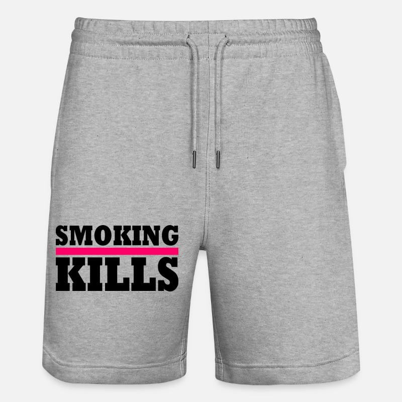 Smoking kills - Short de jogging bio TRAINER Stanley/Stella unisexe - gris chiné