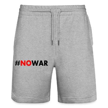 No war - Short de jogging bio TRAINER Stanley/Stella unisexe - gris chiné - Devant - Nik (191cm) & Marisol (170cm)