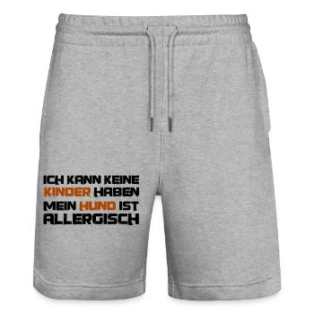 Hunde Hundehalter lustiger Spruch keine Kinder - Stanley/Stella Unisex Bio Joggingshorts Trainer  - Grau meliert - Vorne - Nik (191cm) & Marisol (170cm)