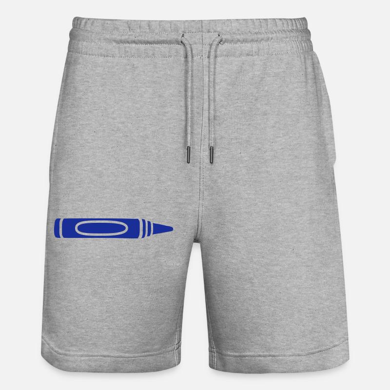 Blauer Wachsmalstift cool Design - Stanley/Stella Unisex Bio Joggingshorts Trainer  - Grau meliert