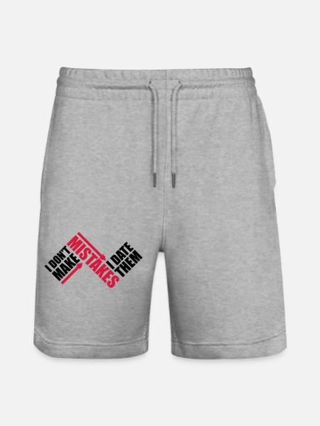 Date Mistakes Quote Logo - Stanley/Stella Trainer Unisex Organic Jogging Shorts - heather grey