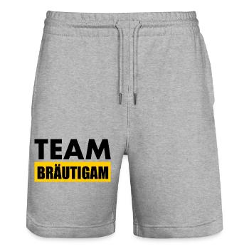 Team bräutigam - Stanley/Stella Unisex Bio Joggingshorts Trainer  - Grau meliert - Vorne - Nik (191cm) & Marisol (170cm)