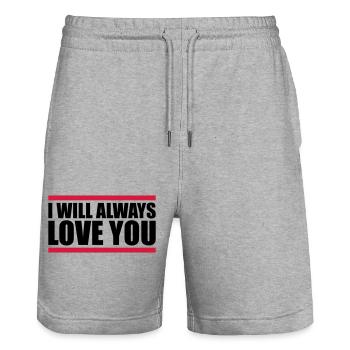 I will always love - Stanley/Stella Unisex Bio Joggingshorts Trainer  - Grau meliert - Vorne - Nik (191cm) & Marisol (170cm)
