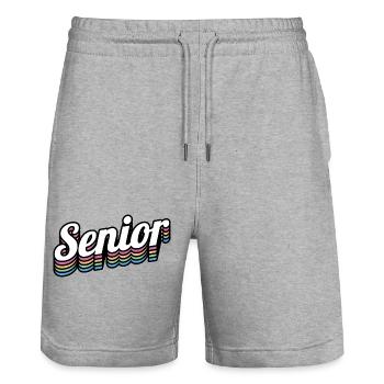 Senior - Student Class Retro Graduation Party Geschenk - Stanley/Stella Unisex Bio Joggingshorts Trainer  - Grau meliert - Vorne - Nik (191cm) & Marisol (170cm)