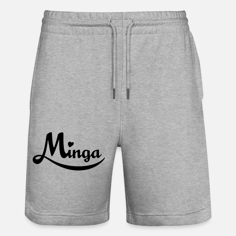 Minga - das bayerische München - Stanley/Stella Unisex Bio Joggingshorts Trainer - Grau meliert
