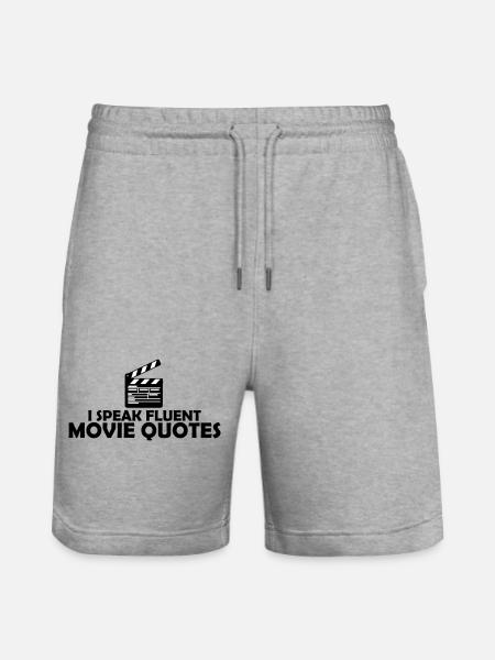 speak fluent movie quotes - Stanley/Stella Trainer Unisex Organic Jogging Shorts - heather grey
